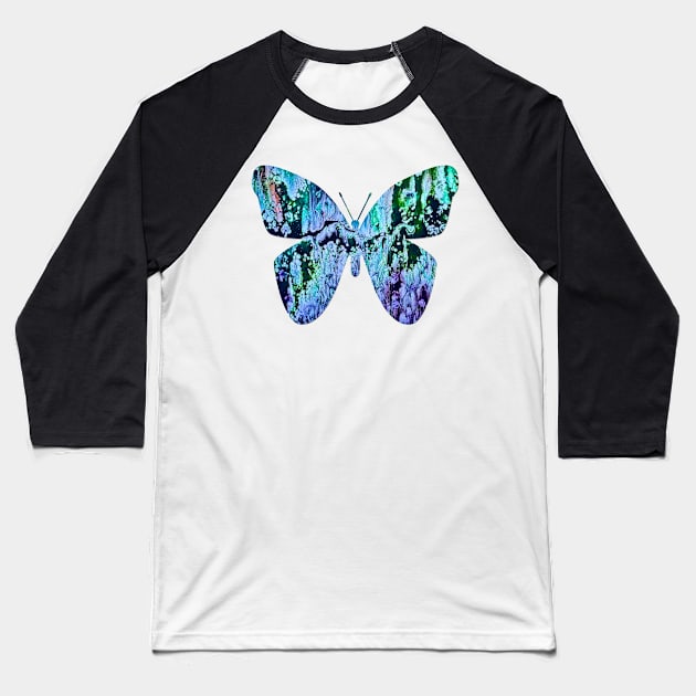 Paint Poured Butterfly 5 Baseball T-Shirt by Klssaginaw